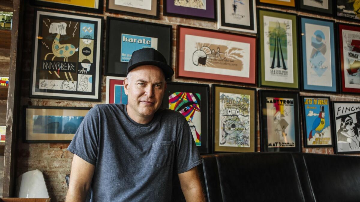 Paul Tollett is photographed at his record store, the Glass House Record Store, in Ponoma, Calif., in August 2018.