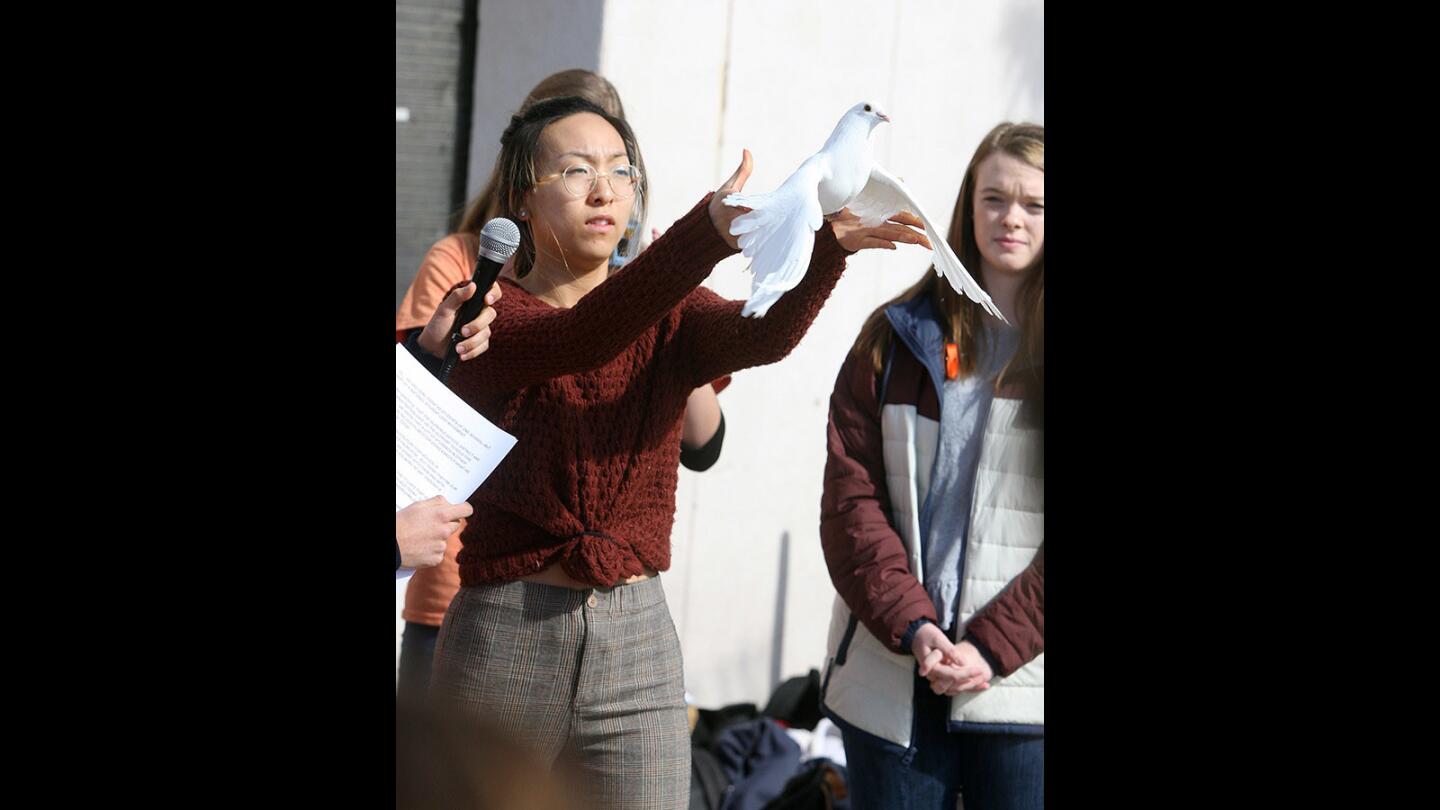 Photo Gallery: Crescenta Valley students participate in nationwide gun control protest in solidarity with students at Marjory Stoneman Douglas High School after shooting kills seventeen