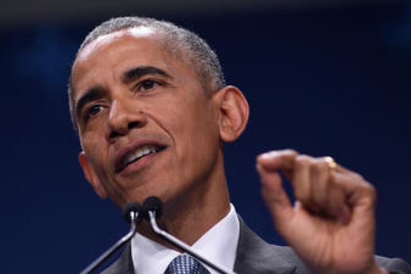 President Obama speaks at a news conference in Warsaw on July 9, 2016.