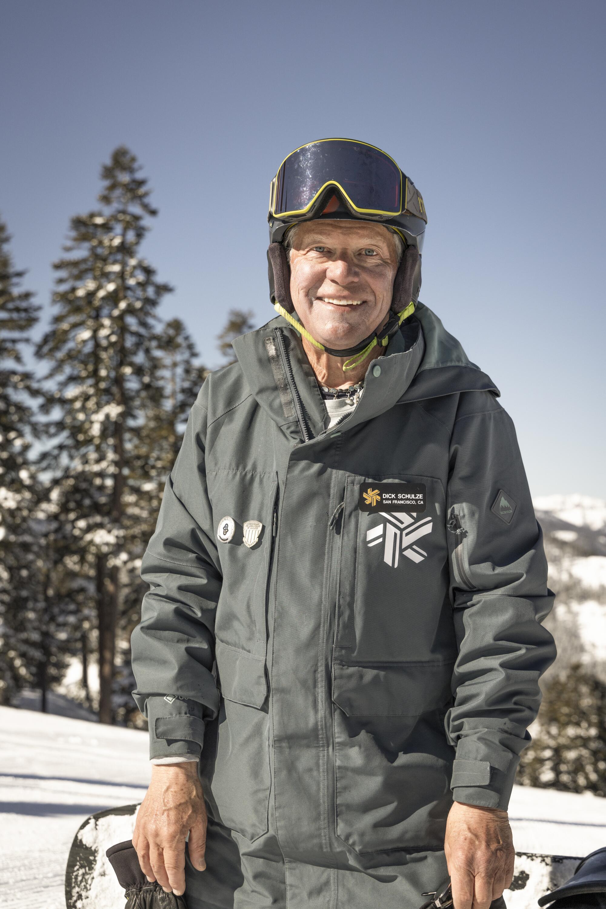 Snowboarder Dick Schulze "still rips," says his grandson — titanium knee and all.