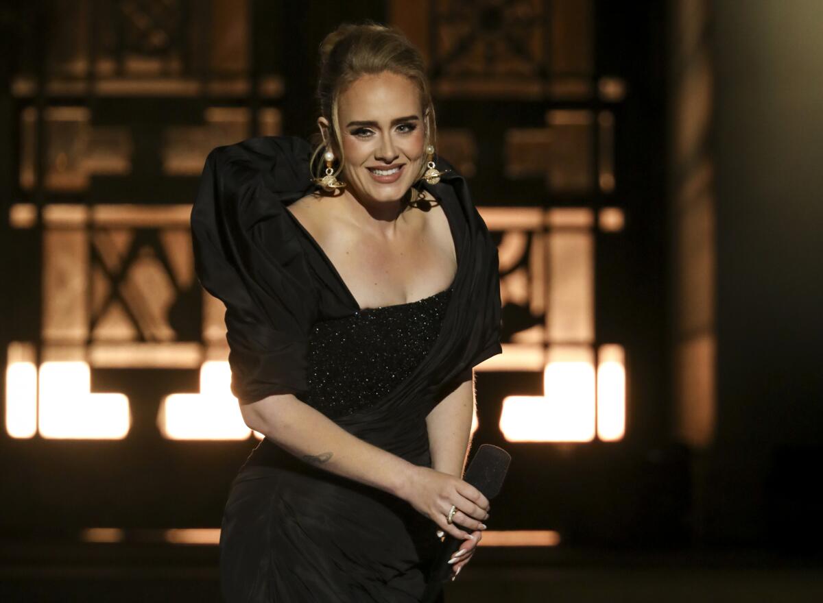 Adele performs at the Griffith Observatory