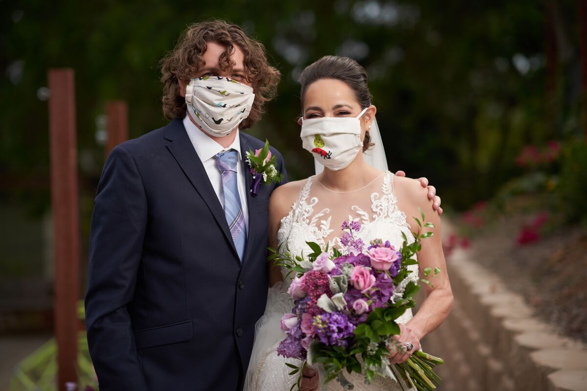 Jenna Zeledon and Tim Bollman held their "Quarantine Wedding" at his parents' house on Mount Helix.