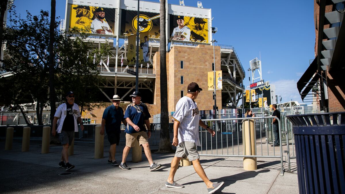 The scene outside Petco Park.