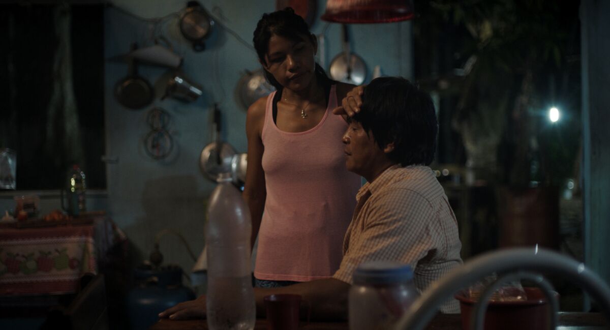 Rosa Peixoto and Regis Myrupu in the movie "The Fever."