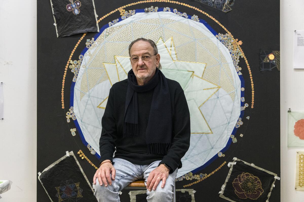 Painter Tom Wudl shown in his studio.