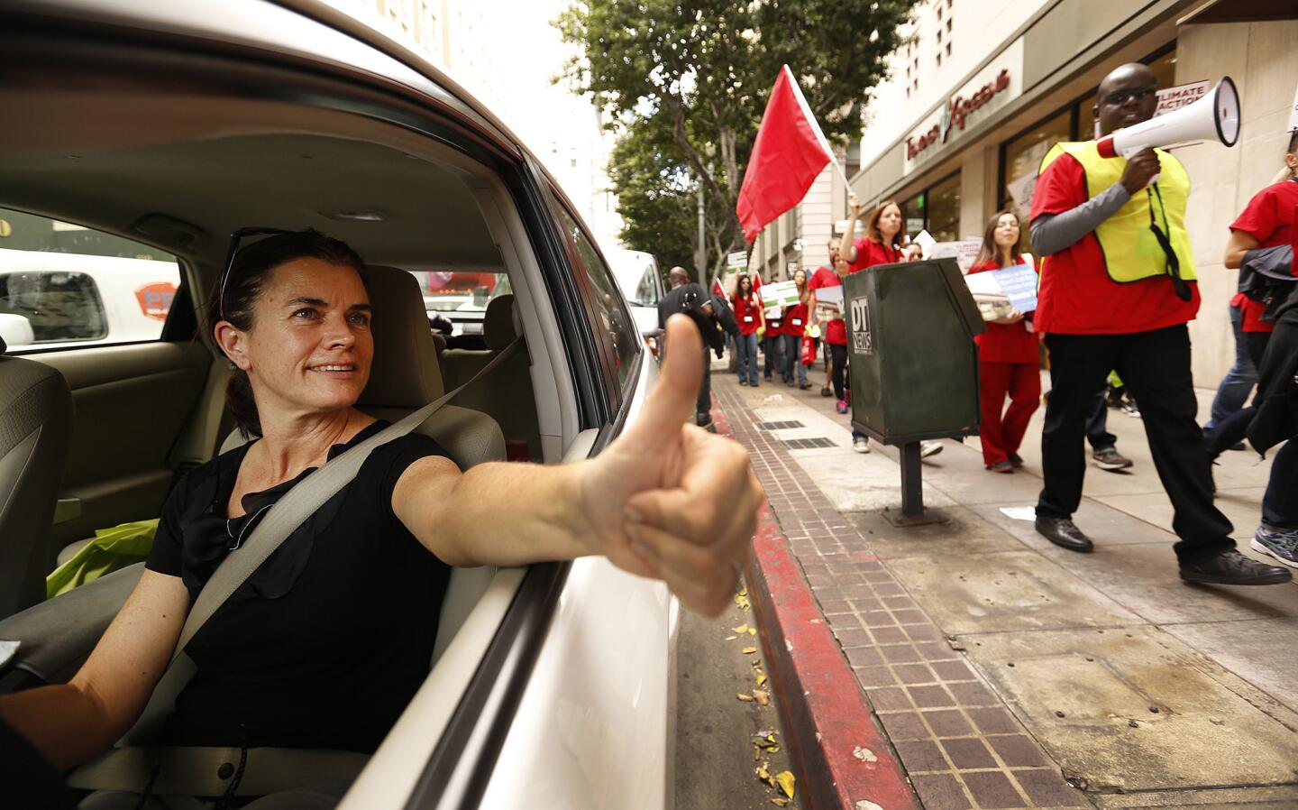 Nurses march downtown