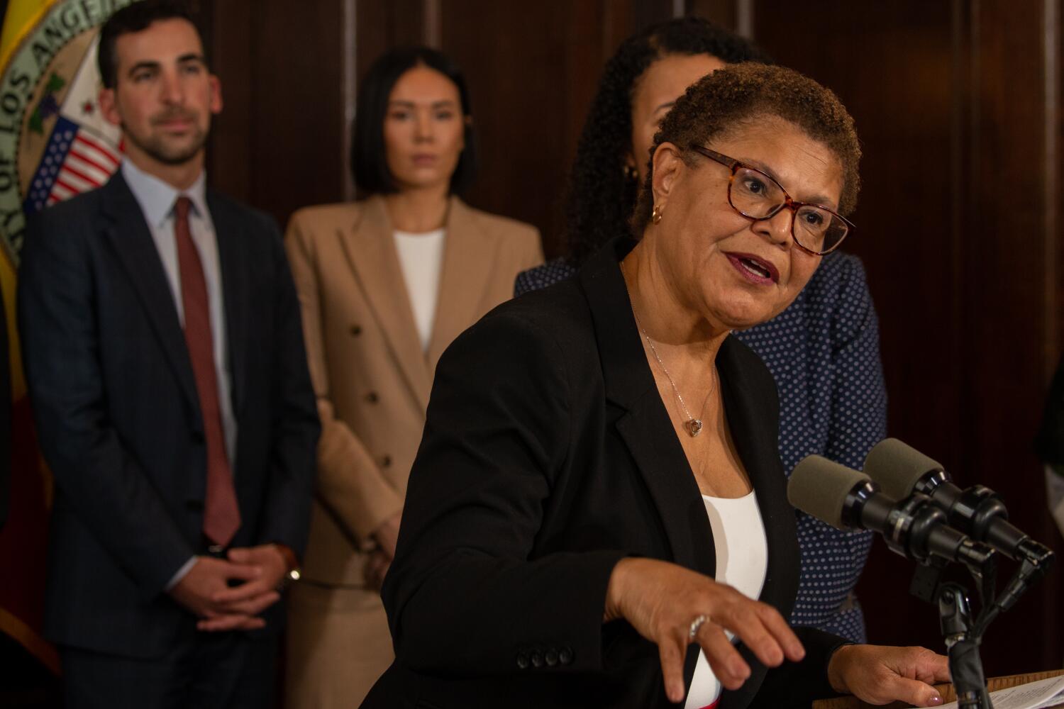Mayor Karen Bass vetoes ballot proposal to let police chief fire problem officers