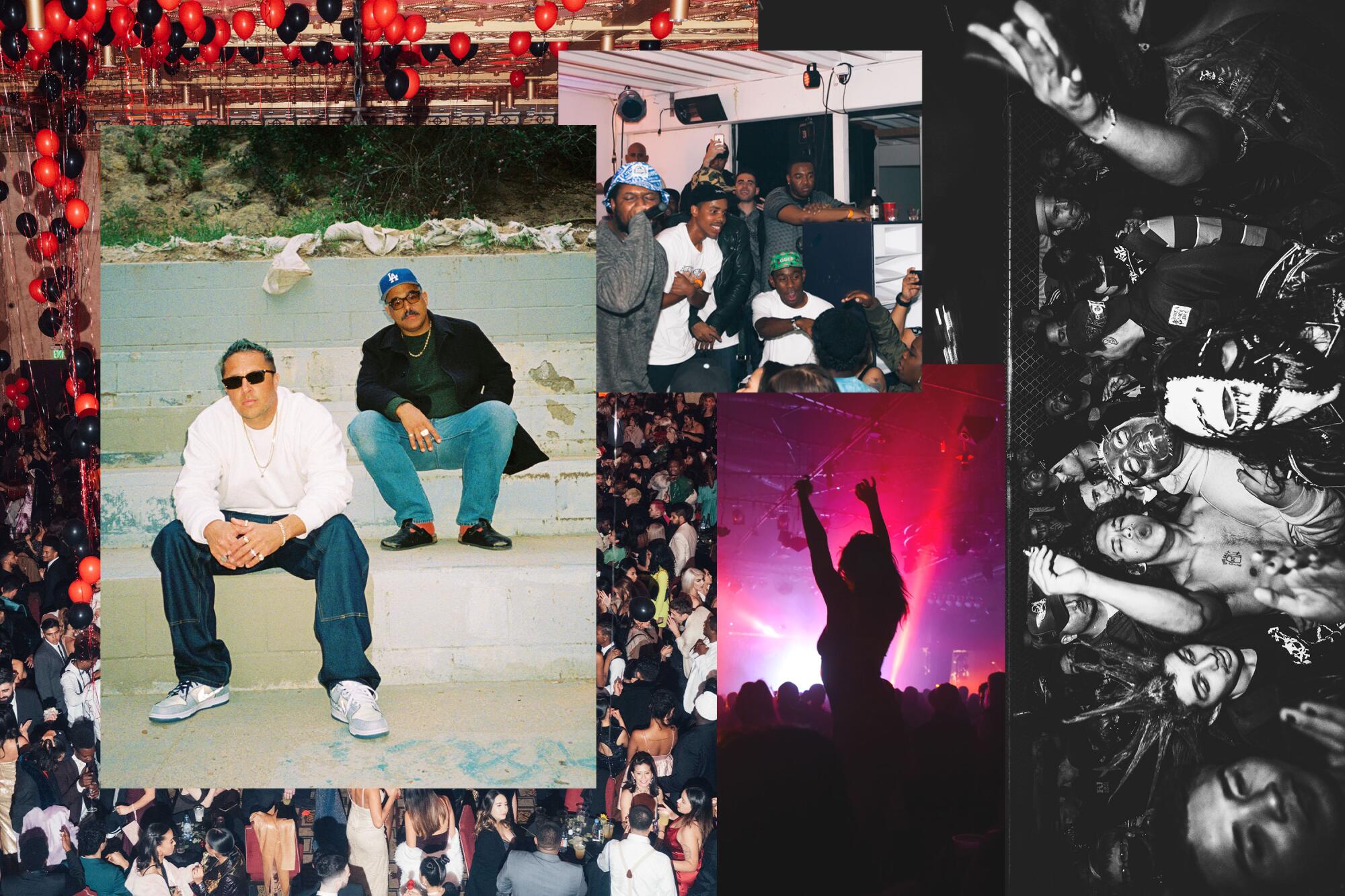 Collage of the parties organized by streetwear brand Born X Raised.