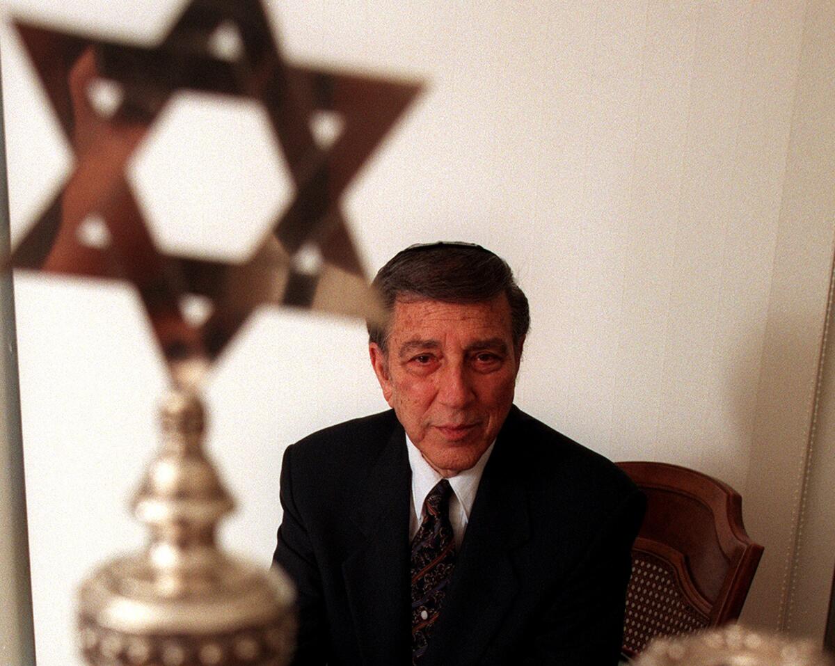 Portrait of Rabbi Jacob Pressman at his Beverly Hills home in 1999.