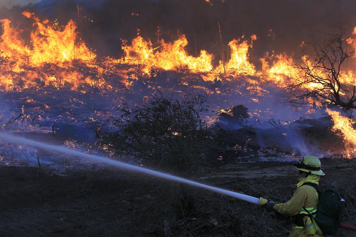 Hillside in flames