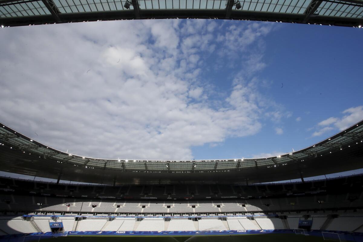 Vista general del estadio Stade de France antes de un entrenamiento para el partido Francia-Croacia 