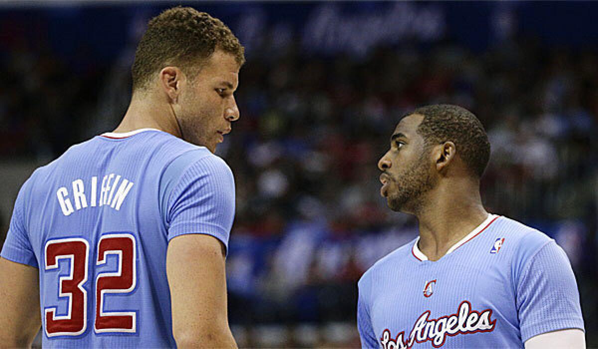 Blake Griffin, left, and Chris Paul are the two most likely Clippers players to get a rest before the playoffs.