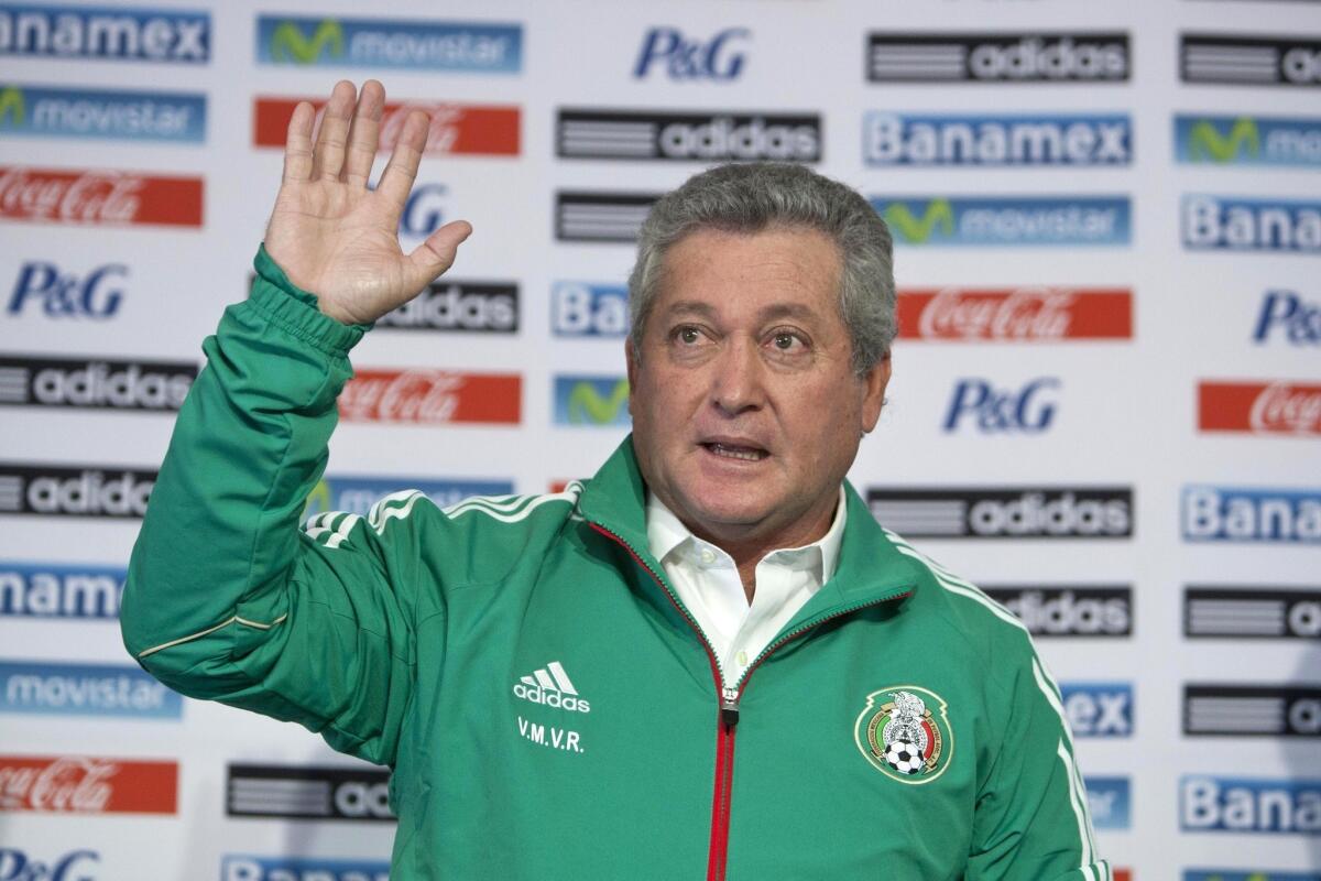 Victor Manuel Vucetich is introduced as Mexico's new national team coach during a news conference Thursday.