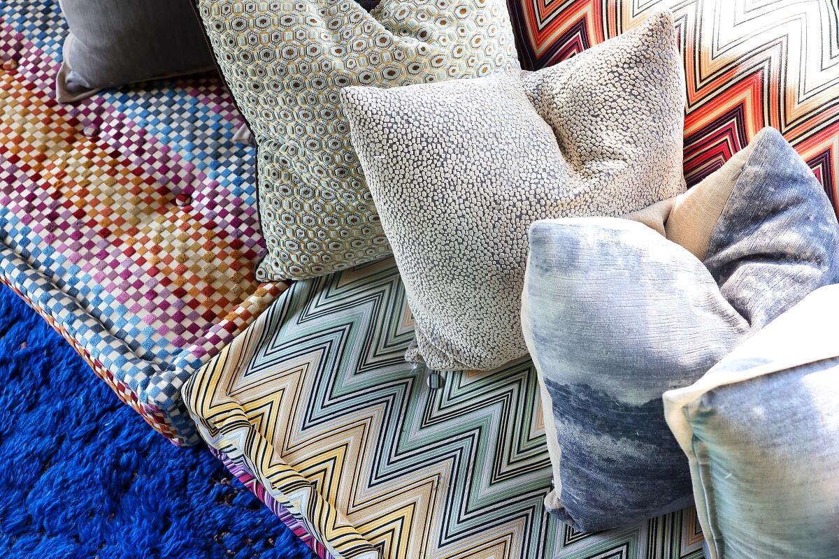 Colorful sofa cushions in sofa cushions