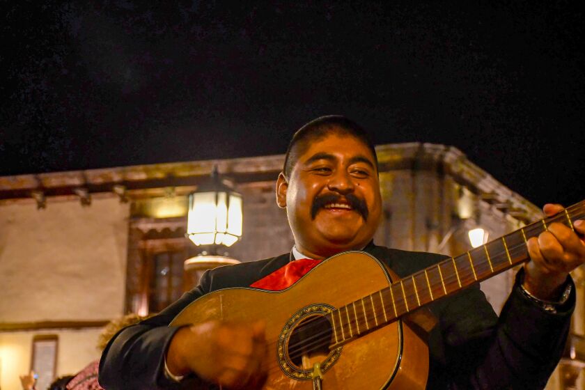 SAN MIGUEL DE ALLENDE, MEXICO - Musicians gather nightly at El Jardin, the central plaza of San Miguel de Allende.
