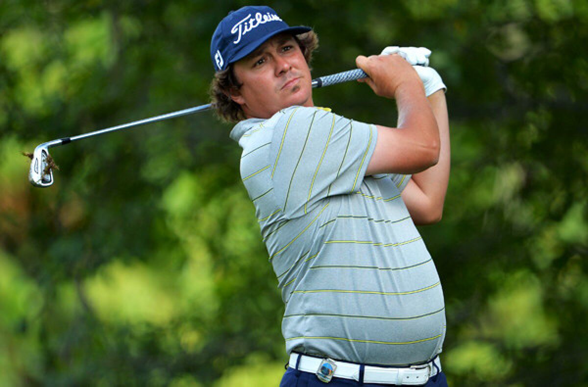 Jason Dufner follows through on his tee shot at No. 15 on Friday during the second round of the 95th PGA Championship.