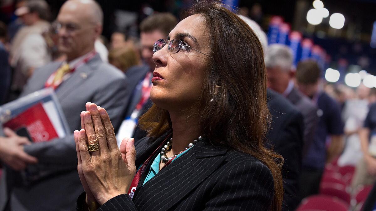 San Francisco lawyer Harmeet Dhillon delivered a Sikh prayer at the start of Tuesday's session of the Republican National Convention.