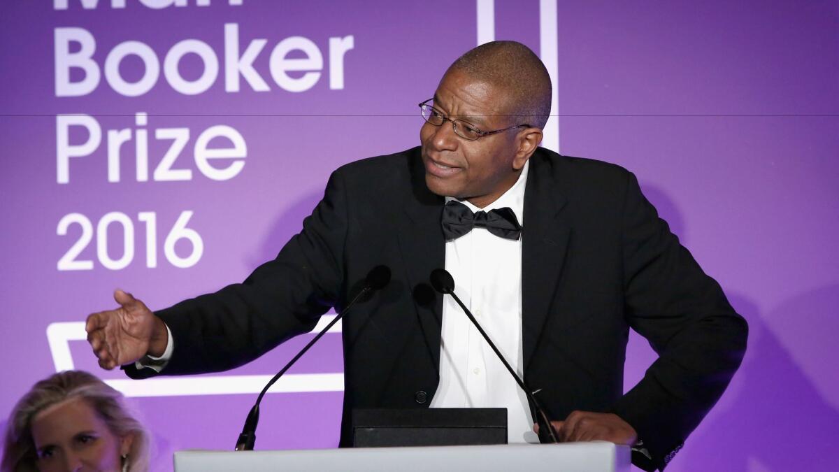 Paul Beatty accepts the Man Booker Prize.