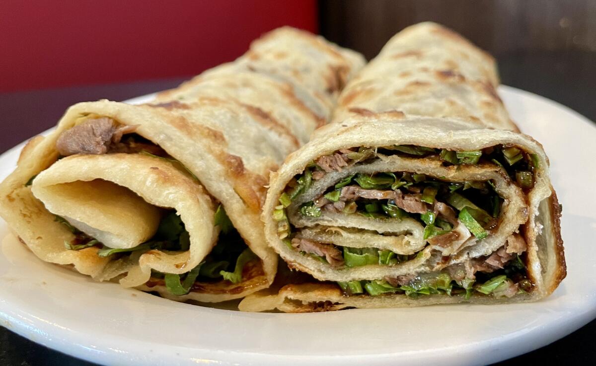 101 Noodle Express in Alhambra is known for its beef roll. 