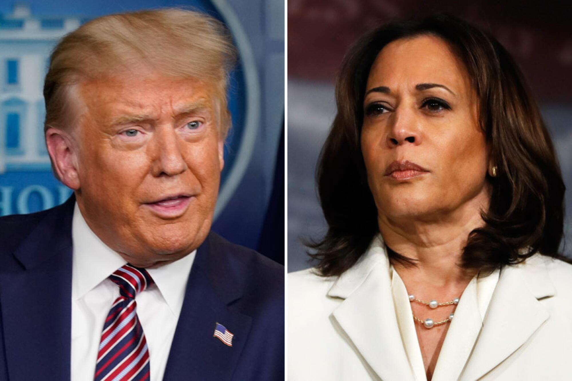 Former President Trump and Vice President Kamala Harris.