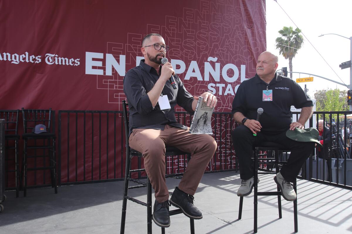 Omar Millan at the Los Angeles Times en Espanol stage.