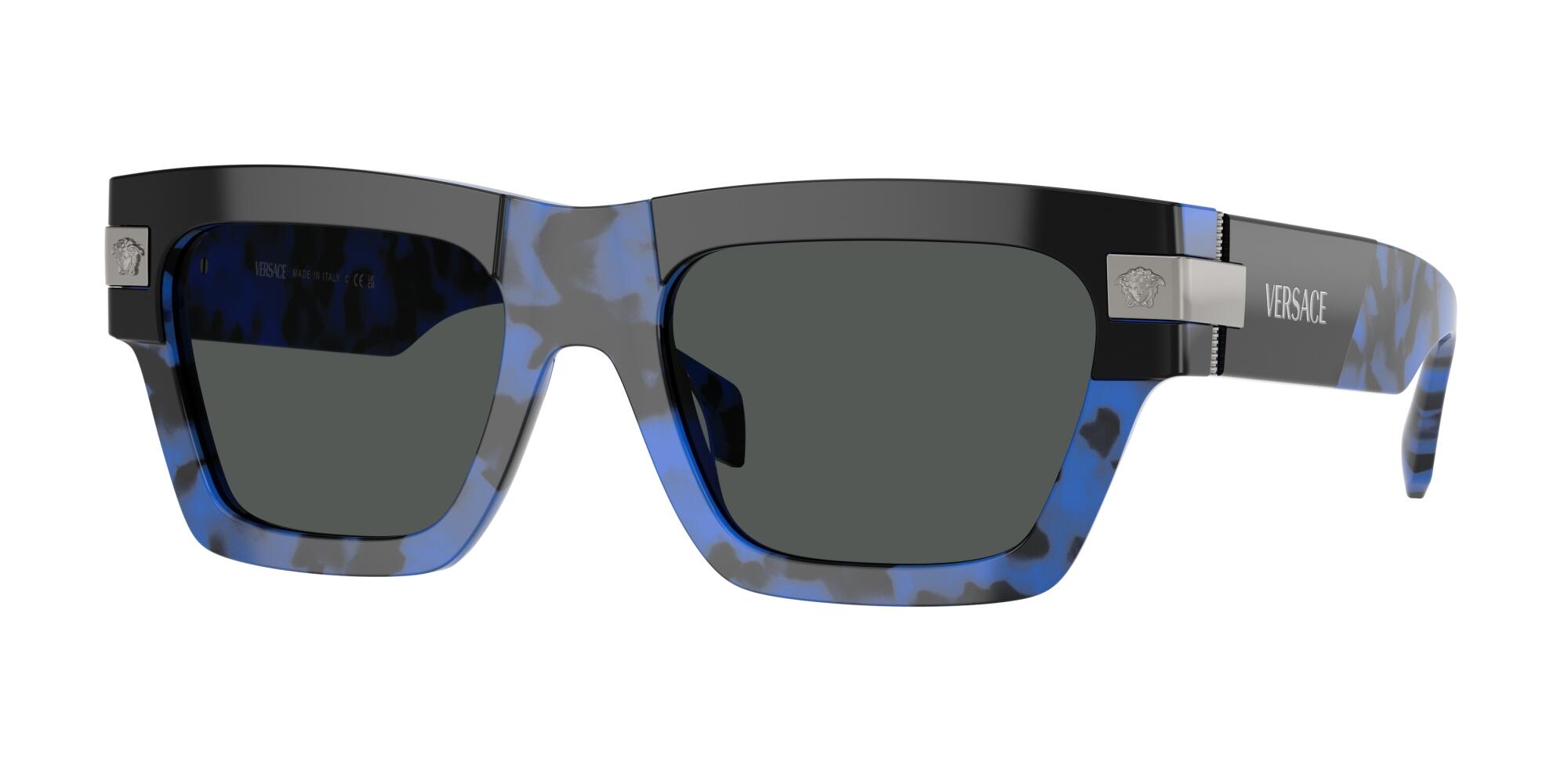Versace sunglasses in black and blue.