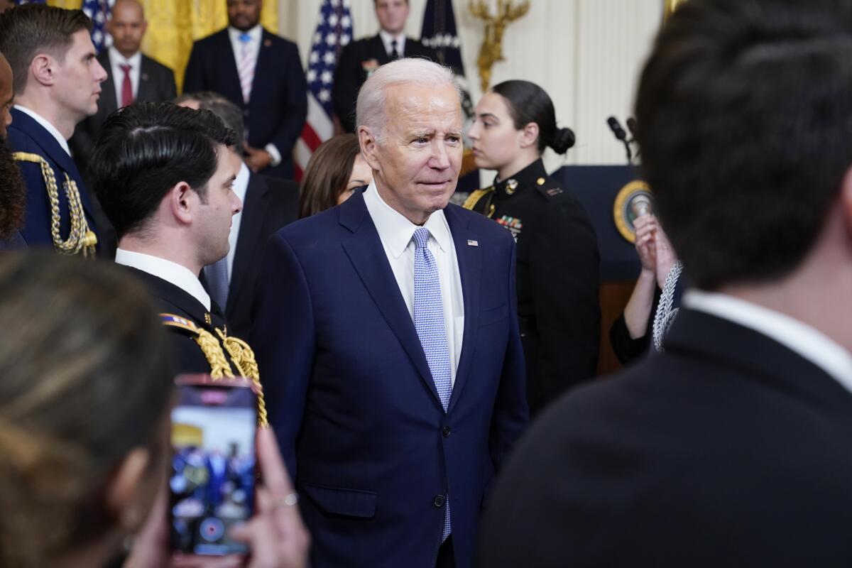 Biden at a ceremony 