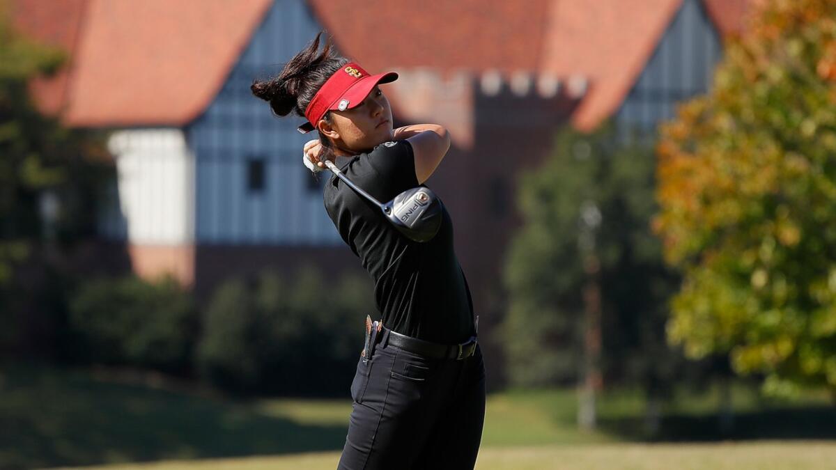 USC's Jennifer Chang competes in the East Lake Cup in Atlanta in Oct. 2018. Chang is one of three USC golfers who will be competing in a women's amateur tournament at Augusta National.
