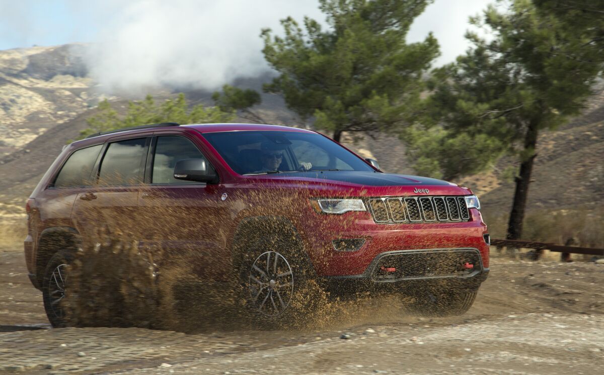 The 2017 Jeep Grand Cherokee Trailhawk 4x4 has an MSRP of $43,990. The model comes standard with a 293 horsepower, 3.6-liter V6 engine, with optional 3-liter V6 EcoDiesel and 5.7-liter HEMI V8 engines also offered.