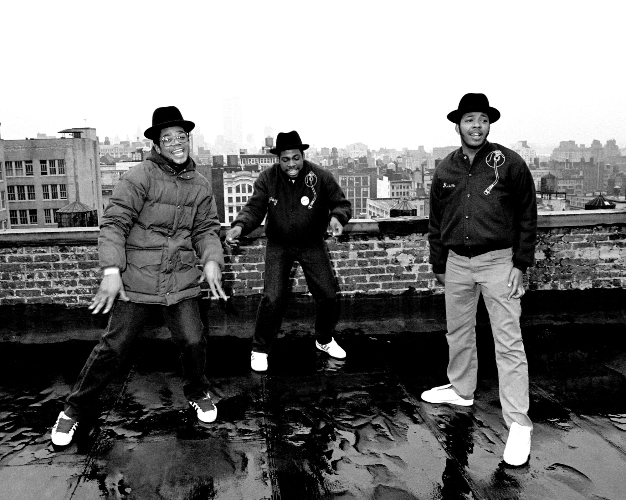 A rap trio on a NYC rooftop.