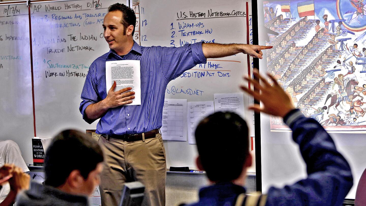 Daniel Buccieri teaches World History at Venice High. "History isn't a set of answers I'm passing down to kids," he says. "It's more a set of questions and problems."