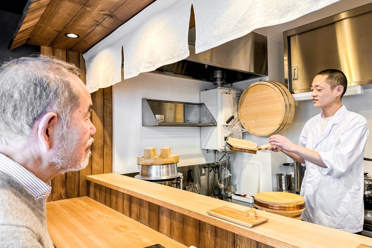 Tetsuyasu Kobayashi discusses tamago at his Ginza sushi bar Sushi Kobayashi.