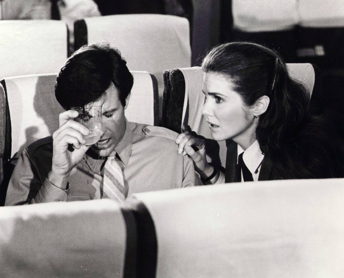 Robert Hays and Julie Hagerty in the 1980 movie "Airplane!" 