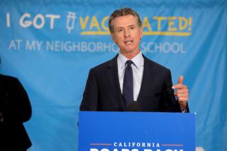 LOS ANGELES, CA - MAY 27: Governor Gavin Newsom unveils a $116.5 million COVID-19 vaccine incentive plan