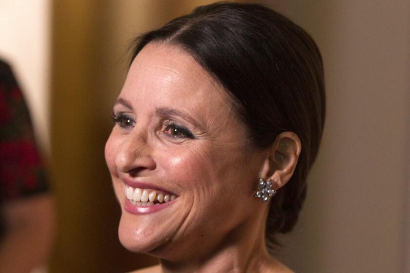 Julia Louis-Dreyfus arrives at the Kennedy Center for the Performing Arts for the 21st Annual Mark Twain Prize for American Humor presented to Julia Louis-Dreyfus on Sunday, Oct. 21, 2018, in Washington, D.C. (Photo by Owen Sweeney/Invision/AP)