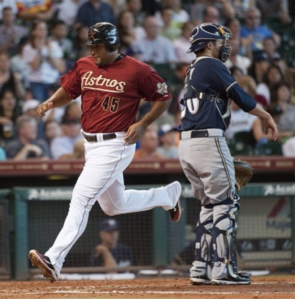 Lee's shot backs up 3-hitter in Astros' 5-0 win over Brewers