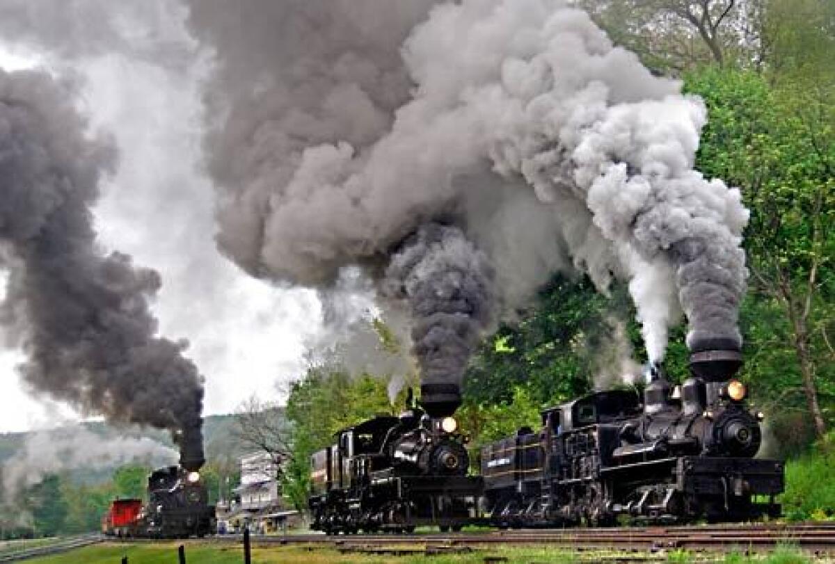 Shay locomotives race in Cass, W.Va.