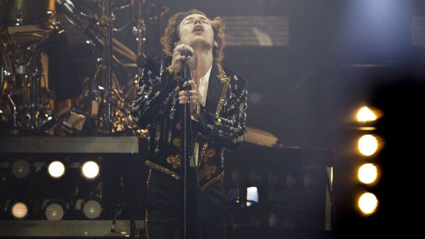 Harry Styles performs at the Forum during the final night of his tour.