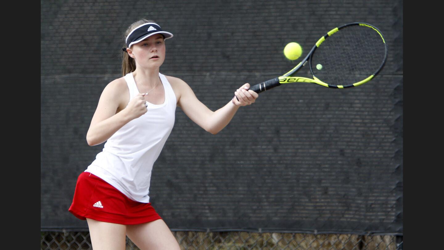 Photo Gallery: Flintridge Sacred Heart Academy girls tennis vs. Flintridge Prep