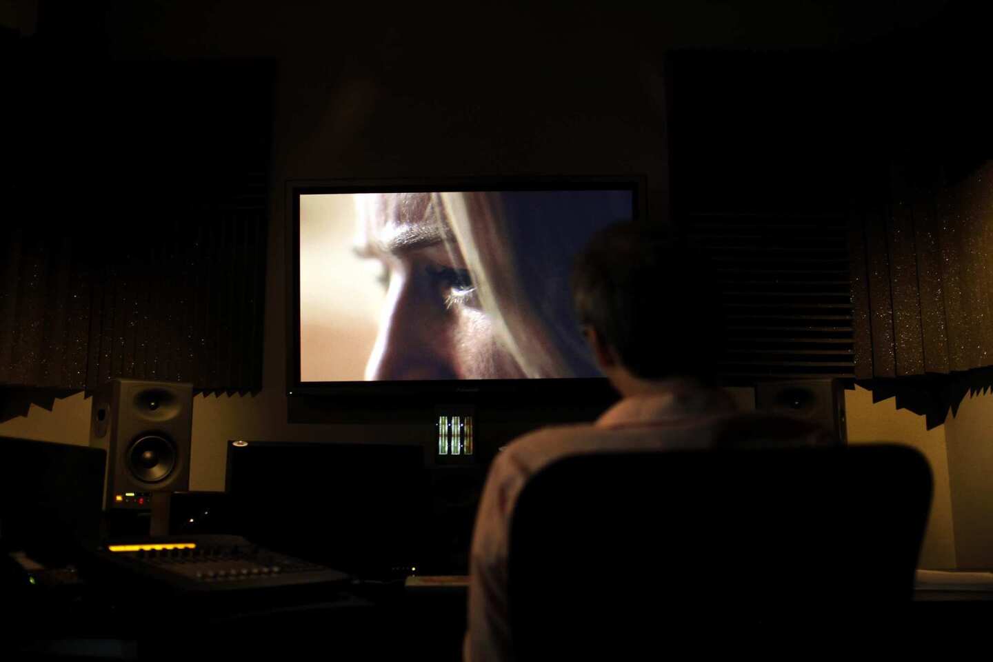 Road to Sundance: Writer and director Nick McCarthy checks the sound during opening scenes of his movie "The Pact," one last time at Secret Headquarters in Culver City.