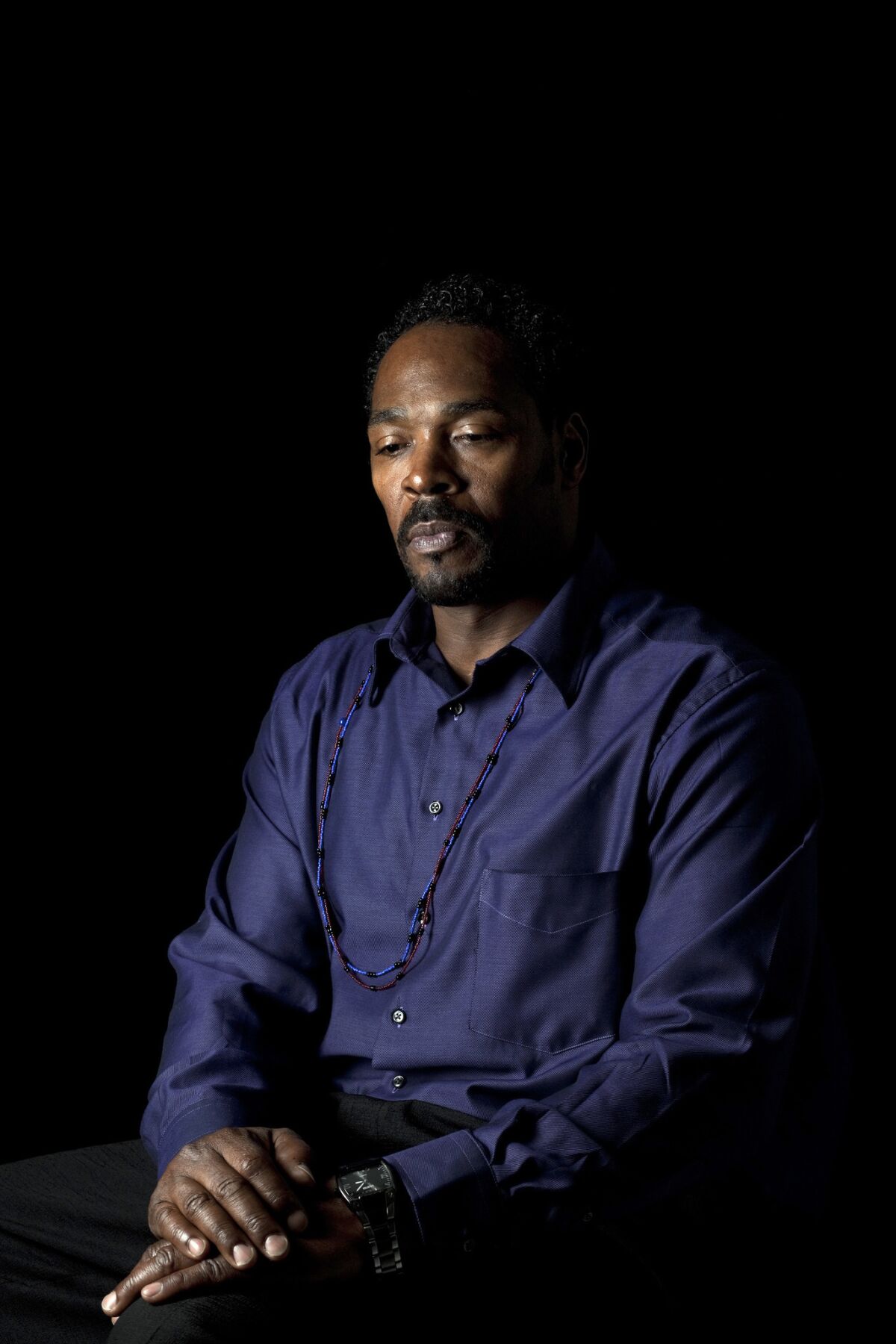 Rodney King in the Los Angeles Times studio.