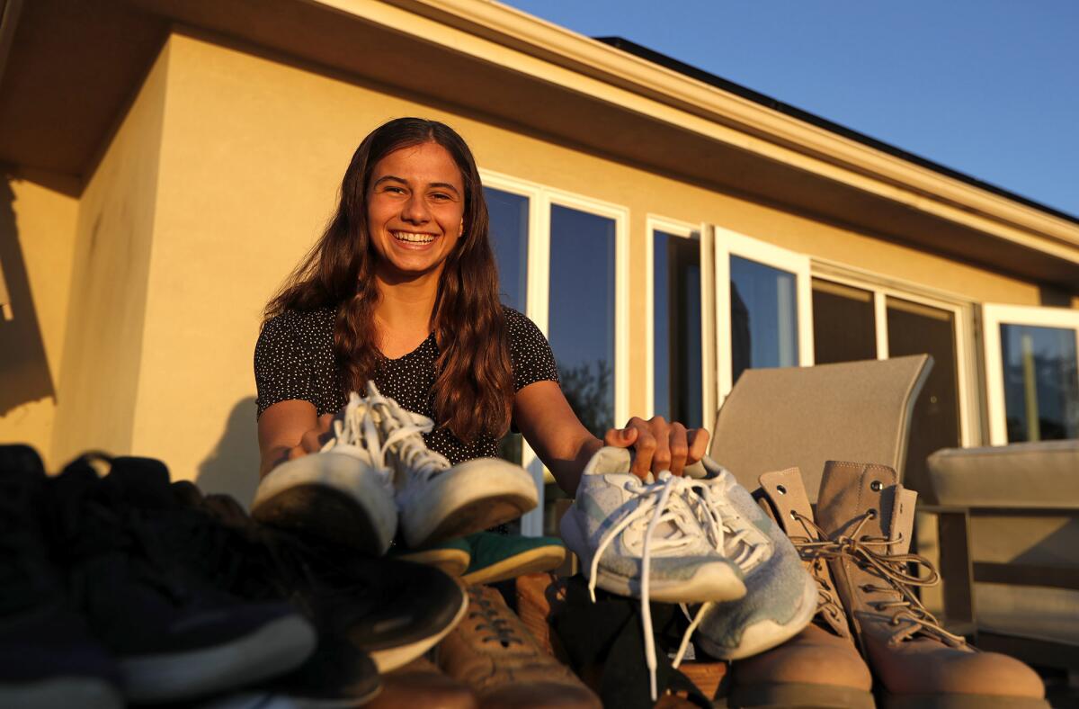 Jessie Rose, a Laguna Beach High School senior, is holding her third shoe drive through Feb. 15.