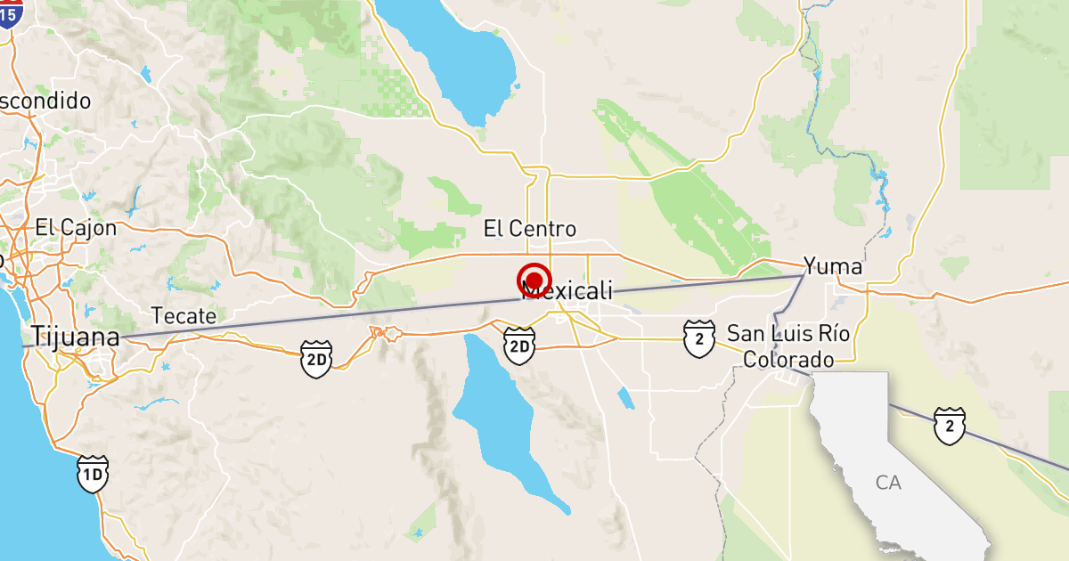 A magnitude 4.1 earthquake was felt near Calexico, California.