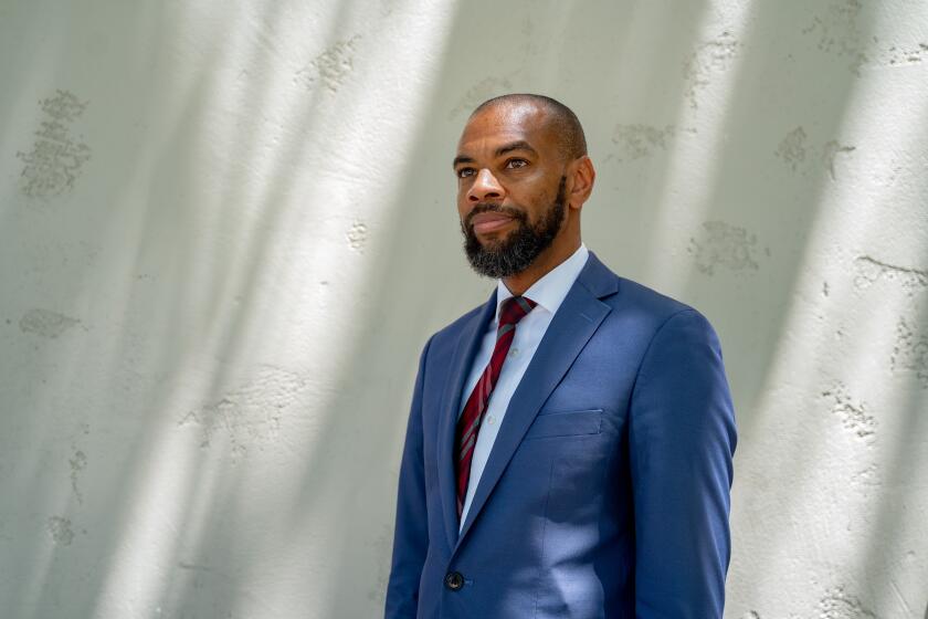 Antioch Mayor Lamar Thorpe poses for a portrait at Waldie Plaza in Antioch, CA - June 23: on Wednesday, June 23, 2021 in Antioch, CA. (Mengshin Lin / For the Times)