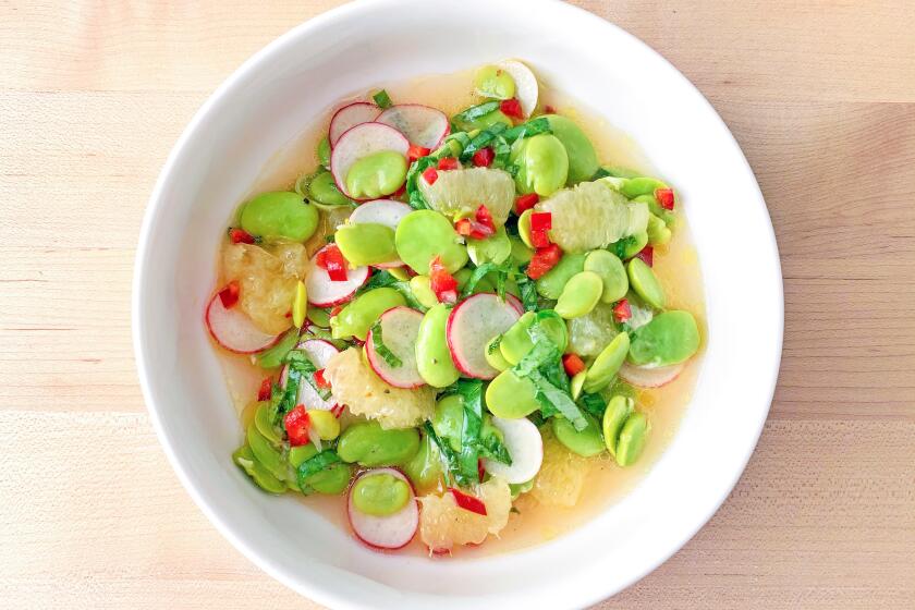 Fresh Fava “Ceviche” with Grapefruit and Chile
