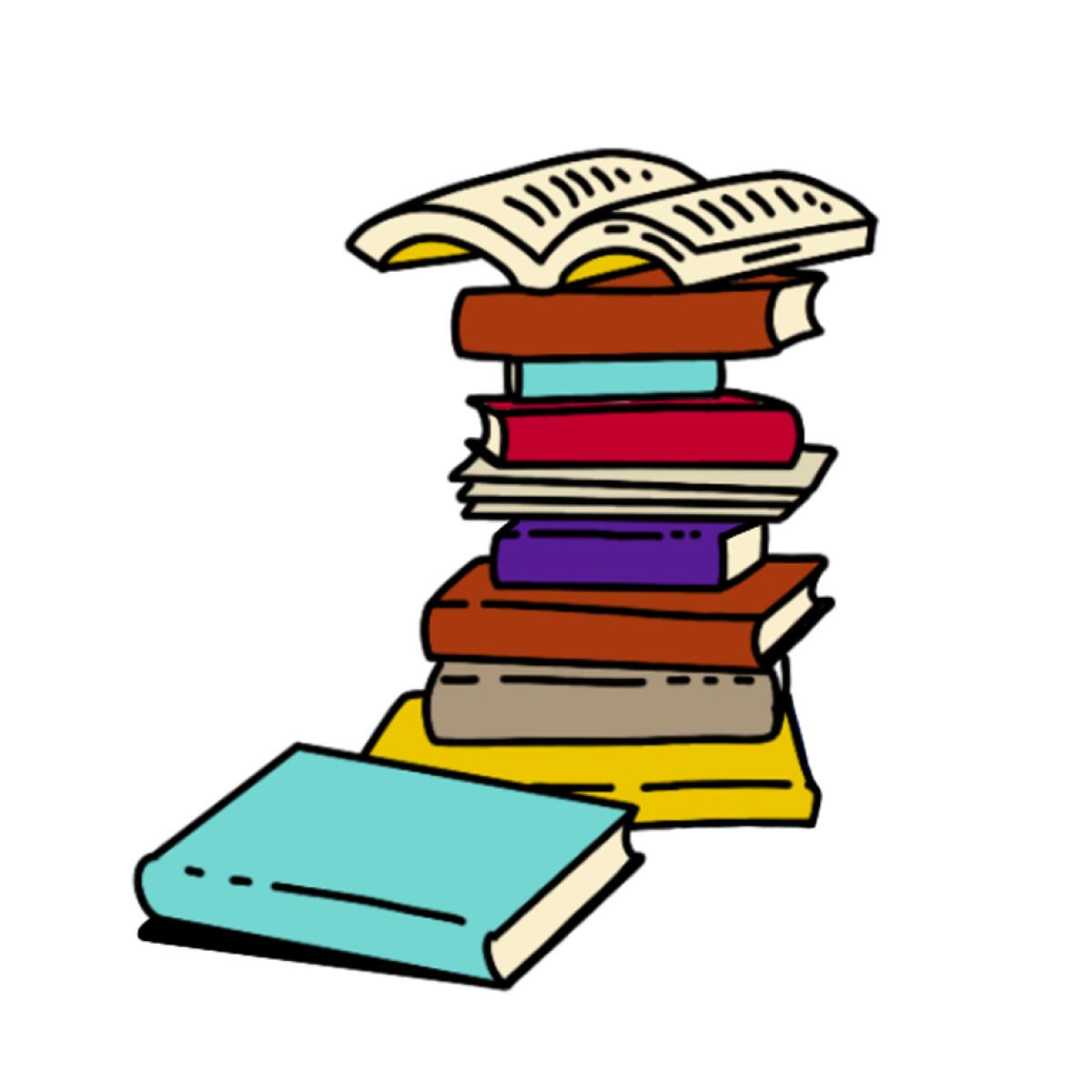 Illustration of a stack of books