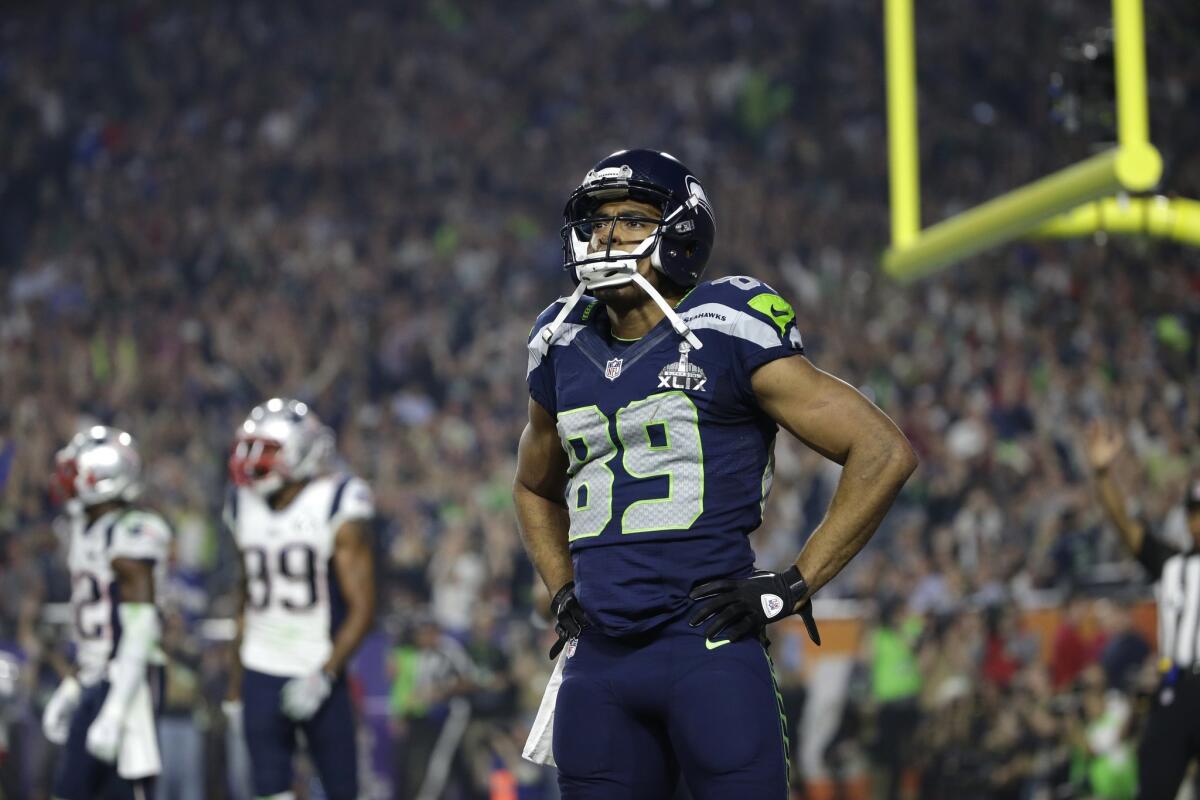 Seattle Seahawks wide receiver Doug Baldwin, shown during the Super Bowl in February, will kick off a Sail With the 12s cruise with some pre-cruise on-board fanfare.