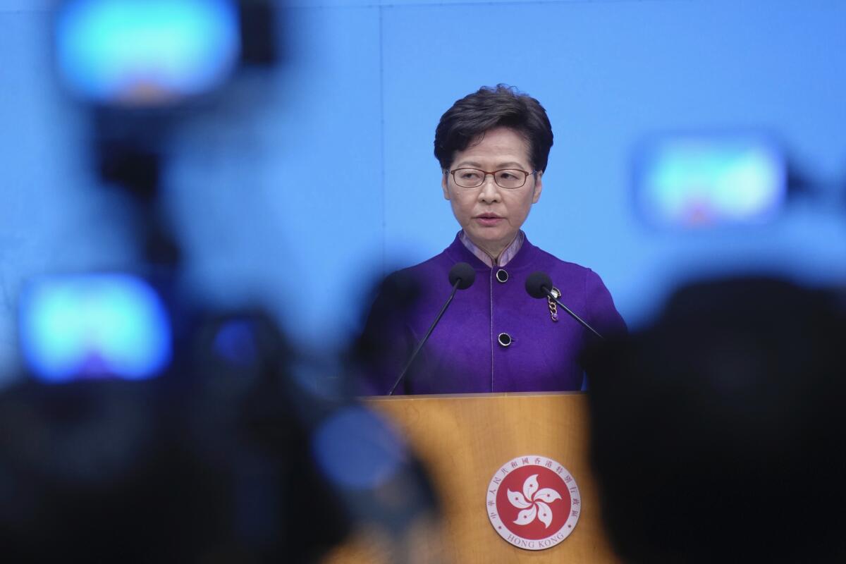 Hong Kong Chief Executive Carrie Lam