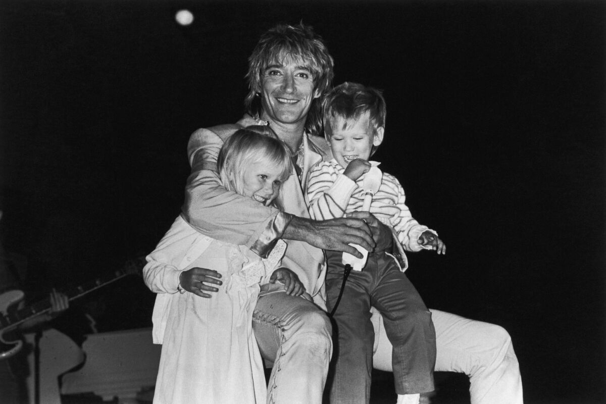 Stewart with his children Kimberly and Sean in 1983.
