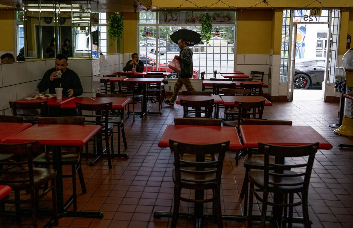 Interior view of Taco Boy restaurant.